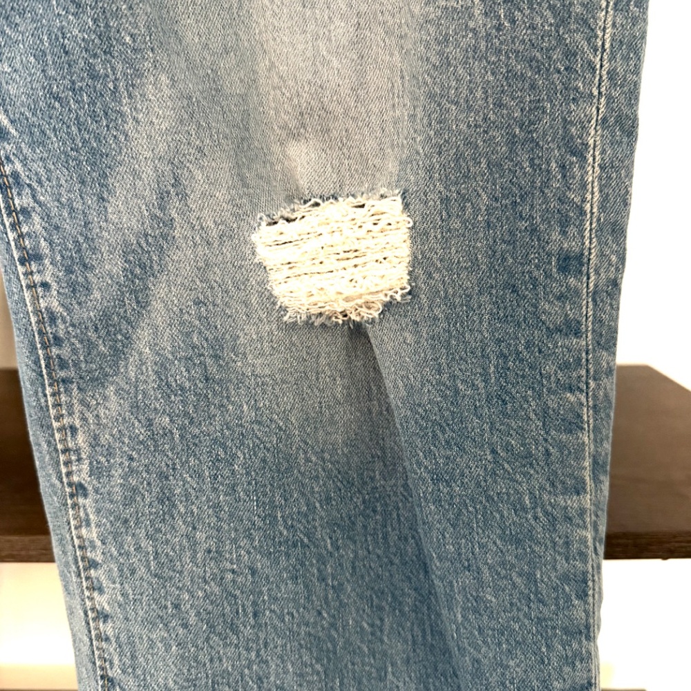 Loft High Rise Straight Cropped Jeans Raw Hem, Size 12/31 - Picture 7 of 12